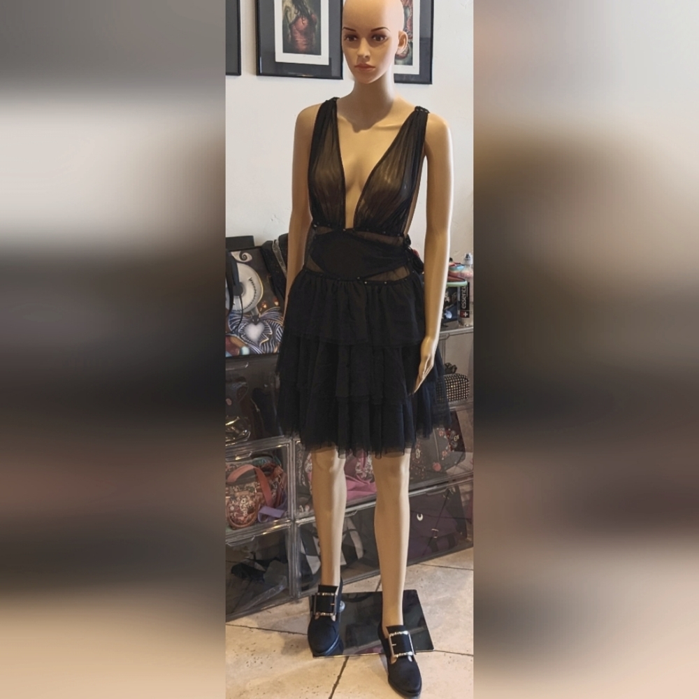 Lip Service sexy tulle gothic festival dress Medium